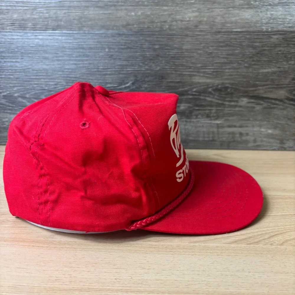 Vintage‎ Baker Stone Work Hat Cap Snap Back Black Red Outdoors 90s